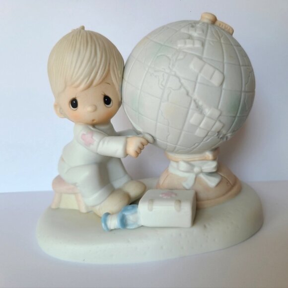 Precious Moments Jesus is the Answer Boy Globe Collectible Porcelain Figurine - Picture 1 of 12